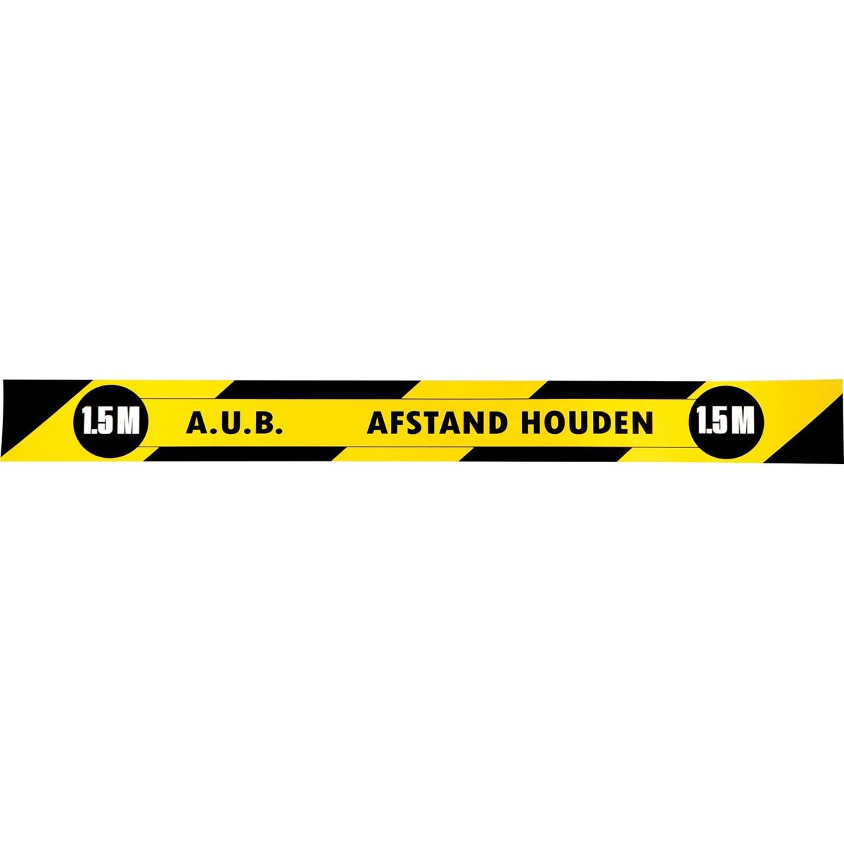 Gallery - Adhesivo para suelo, mantener una distancia de 1,5 metros, pies 80 x 8 cm, amarillo/negro