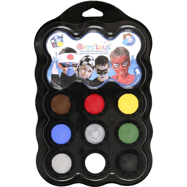 Bouhon -  Grim'tout schminkpalet Helden, 9 kleuren