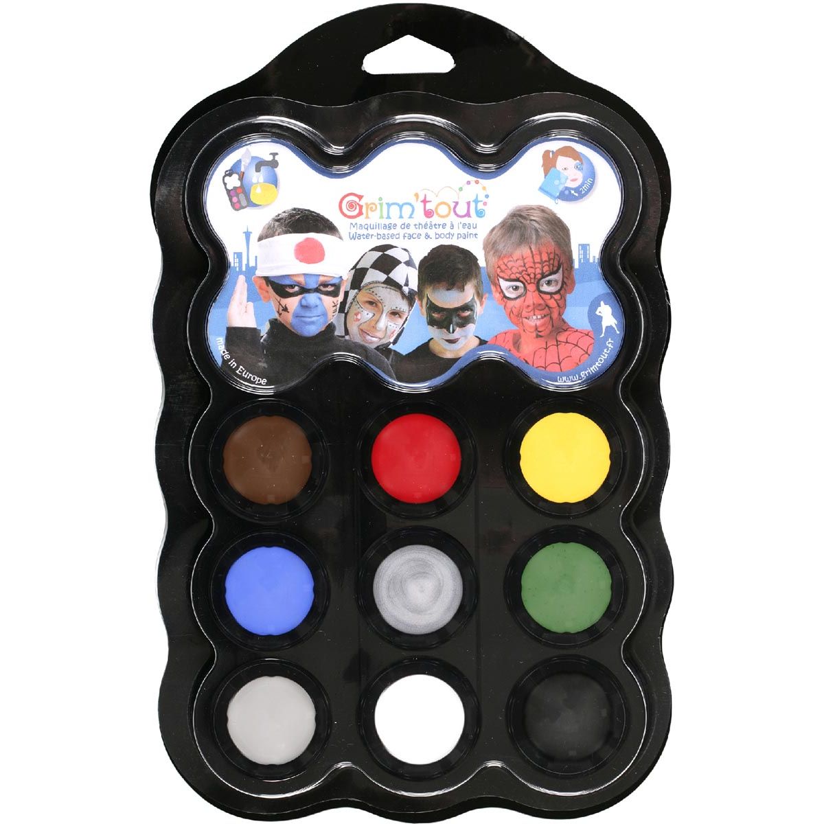 Bouhon - Grim'tout makeup palette Heroes, 9 colors