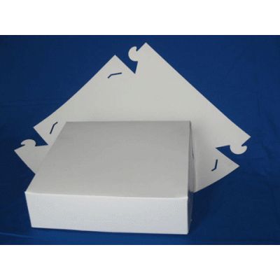 Gebaksdoos 30x30x8cm wit zwanenhals 100 stuks
