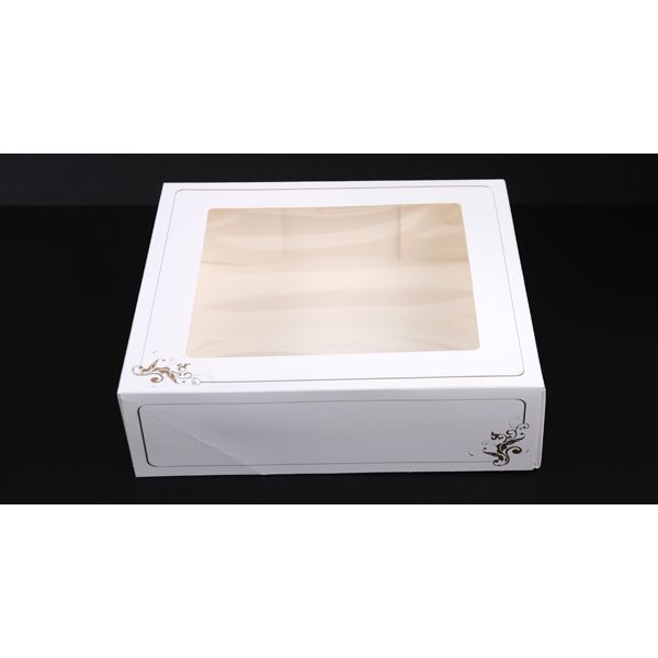Gebaksdoos met venster dessin 573 190x190x80mm 275 stuks