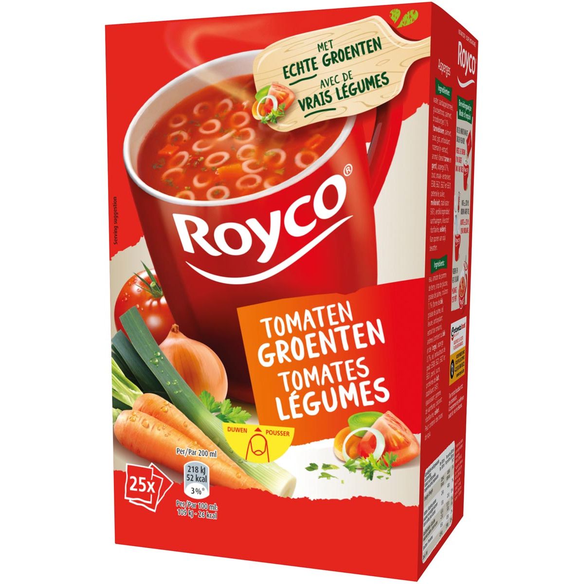 Royco - Minute Soup Classic tomate y verduras, paquete de 25 bolsas