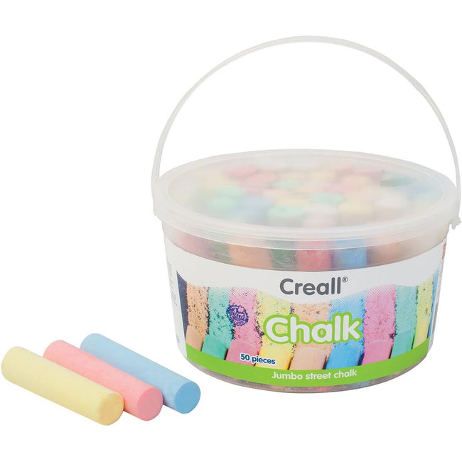 Creall - Havo stoepkrijt Chalk emmertje van 50 stuks