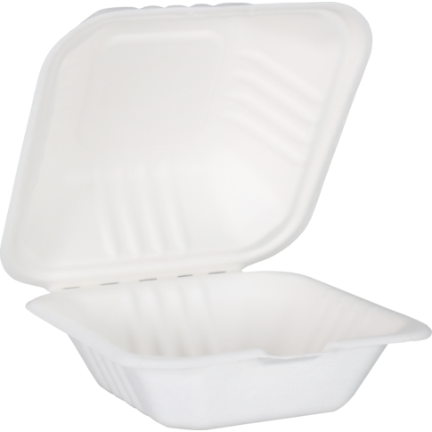 Klíka - Bak | Bagazo (pulpa de caña de azúcar) | caja de hamburguesas | 150x150x78mm | blanco | 50 piezas