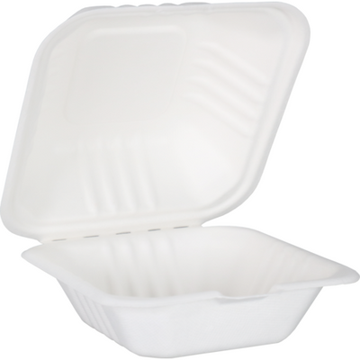 Klíka - Bak | Bagazo (pulpa de caña de azúcar) | caja de hamburguesas | 150x150x78mm | blanco | 50 piezas