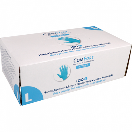 Glove nitrile and powder-free BLUE 100 pieces Large