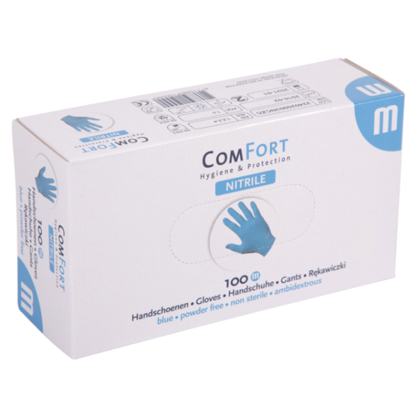 Confort - Guante | Nitrilo | sin polvo | METRO | 3,5gr | azul | 100 piezas
