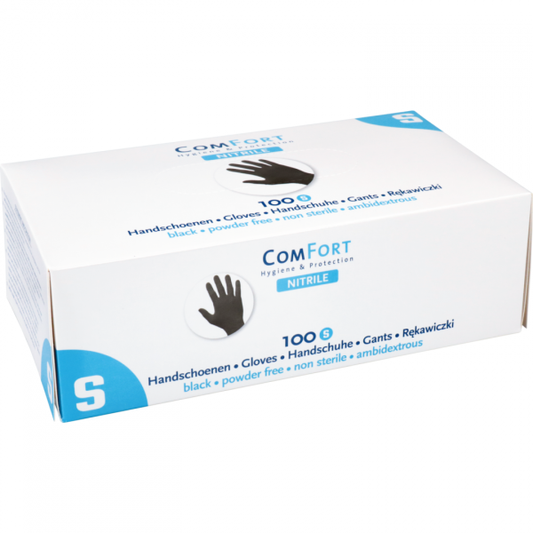 ComFort - Gant nitrile et non poudré NOIR 100 pièces Petit