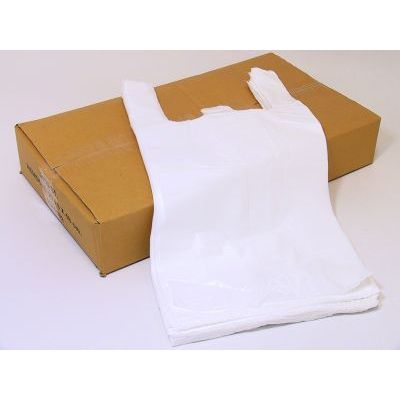 Top Quality - Bag | HDPE | checked | 27x6x48cm | shirt tote bag | white | 2000 pieces