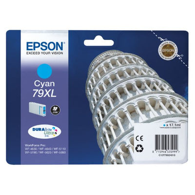 Epson Tower of Pisa Singlepack Cyan 79XL DURABrite Ultra Ink