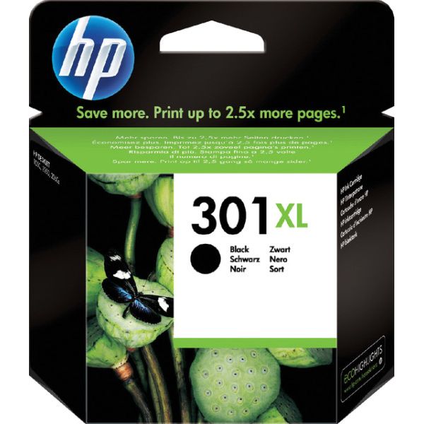 HP 301XL originele high-capacity zwarte inktcartridge | 60 stuks
