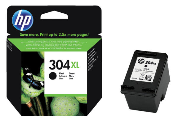 HP - Cartucho de tinta N9K08AE 304XL negro