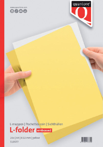 Quantore - Dossier à insérer modèle L A4 PP 0,12mm jaune 25 pièces