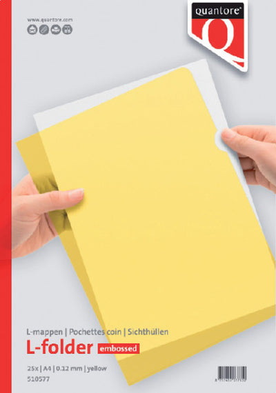 Quantore - Dossier à insérer modèle L A4 PP 0,12mm jaune 25 pièces