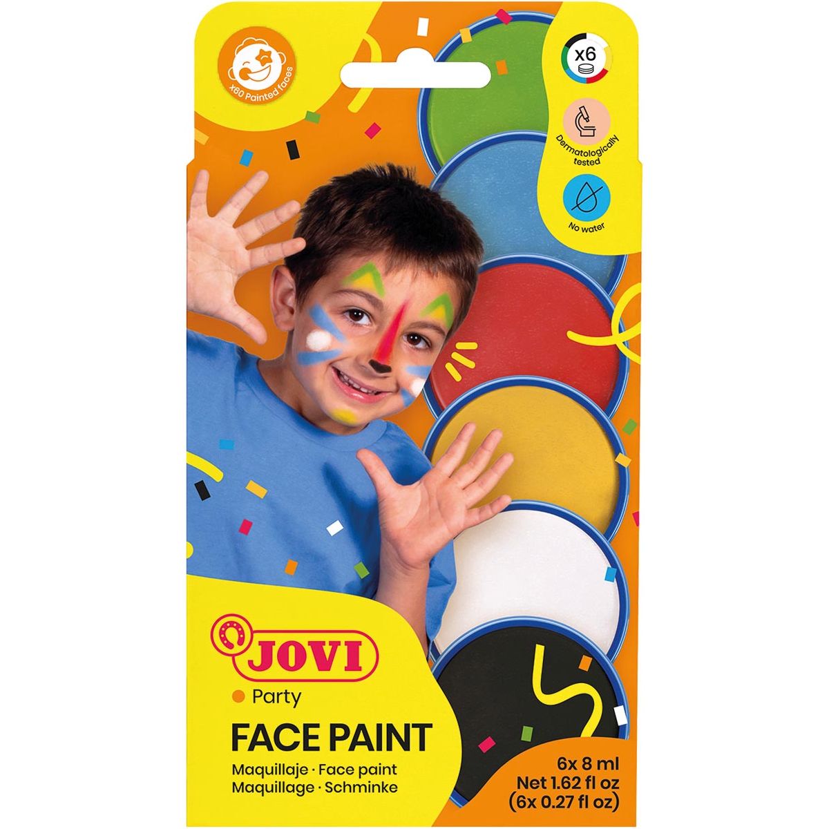 Jovi - Jovi maquillage Face Paint, kartonnen etui van 6 kleuren