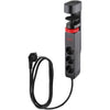 IOIO - Steckdose SL3000, 3 Steckdosen und 3 USB-Anschlüsse, Tischklemme, schwarz