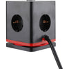 IOIO - Steckdose SW1000, 3 Steckdosen und 3 USB-Anschlüsse, Würfel, schwarz