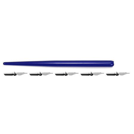 Kangaro -  tekenpenhouder met kroontjes, blauw, blister van 1 houder en 5 kroontjes