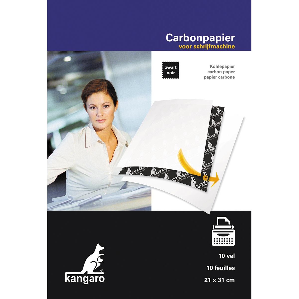 Kangaro - Papier carbone A4 10 feuilles noir