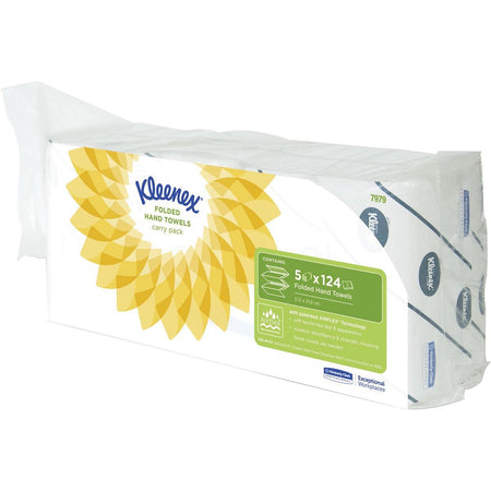Kleenex -  papieren handdoeken Ultra, intergevouwen, 2-laags, 124 vellen, pak van 5 stuks