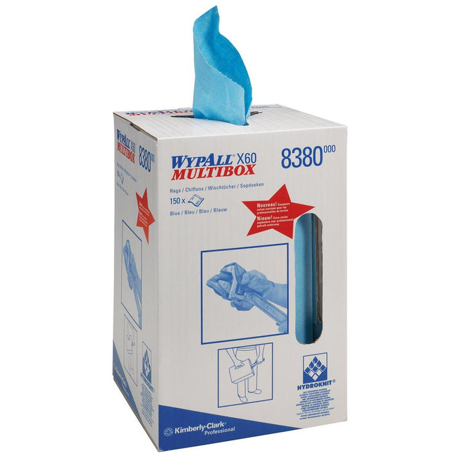 Wypall - paños de limpieza X60, práctica caja con 150 paños