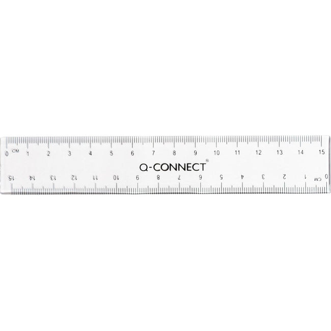 Q-CONNECT - measuring stick, transparent polystyrene, 15 cm
