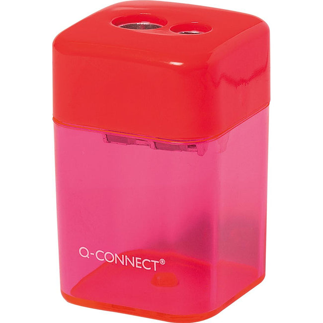 Q-CONNECT - Q-CONNECT potloodslijper 2 gaats geassorteerde kleuren