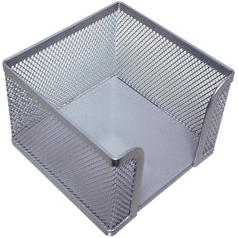 Q-CONNECT - cubo de notas de metal plateado