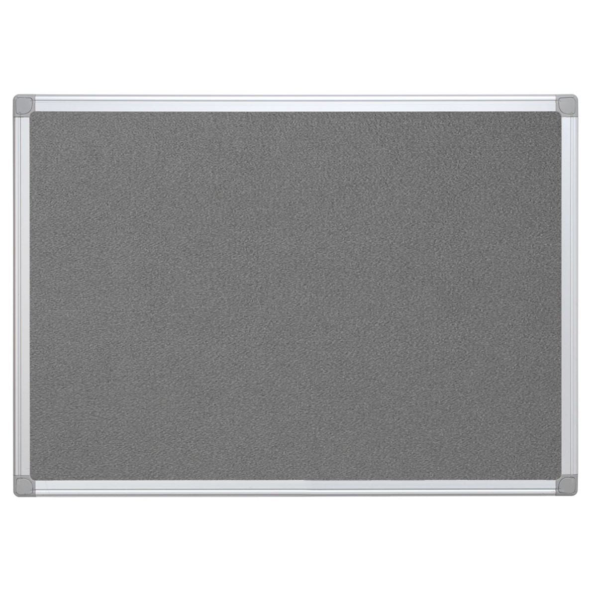 Q-CONNECT -   textielbord, met aluminium frame, 90 x 60 cm, grijs