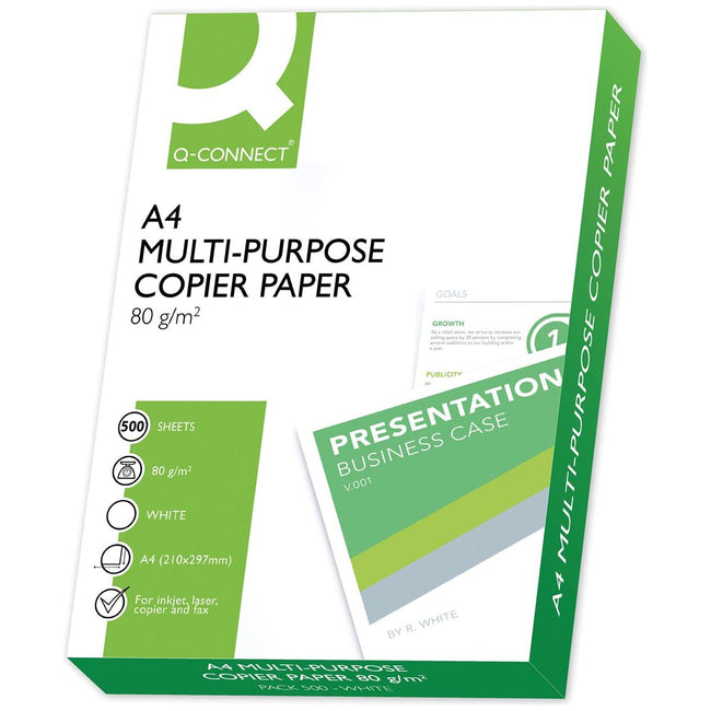 Q-CONNECT - Q-CONNECT kopieerpapier, ft A4, 80 g, pak van 500 vel, wit