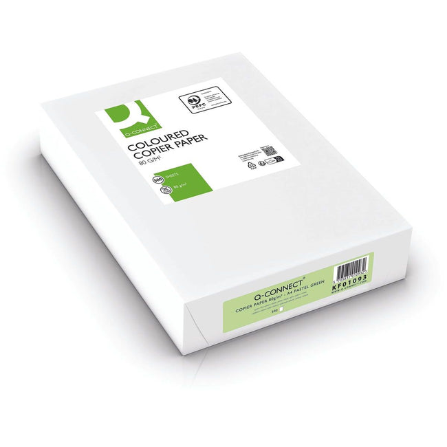 Q-CONNECT – farbiges Kopierpapier, A4, 80 g, Packung mit 500 Blatt, hellgrün