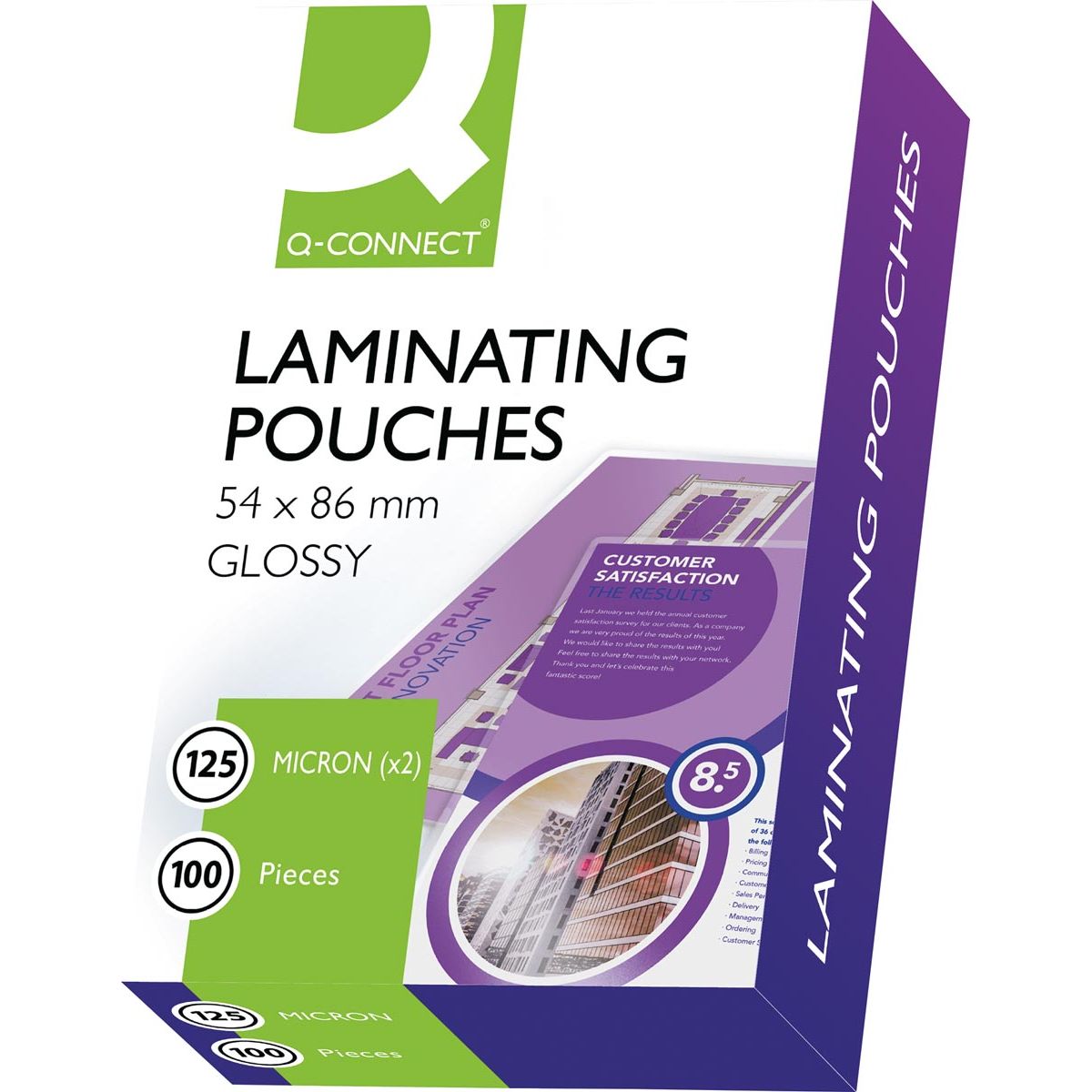 Q-CONNECT - Busta di plastificazione Q-CONNECT 2x 125 micron 54x86mm 100 pezzi