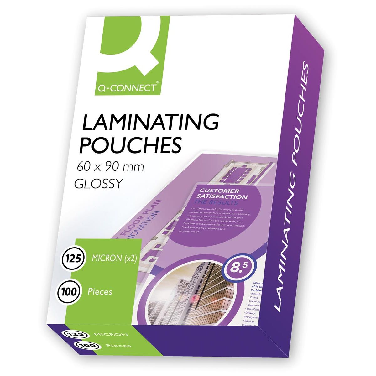 Q-CONNECT -   lamineeretui 2x 125 micron 60x90mm 100 stuks