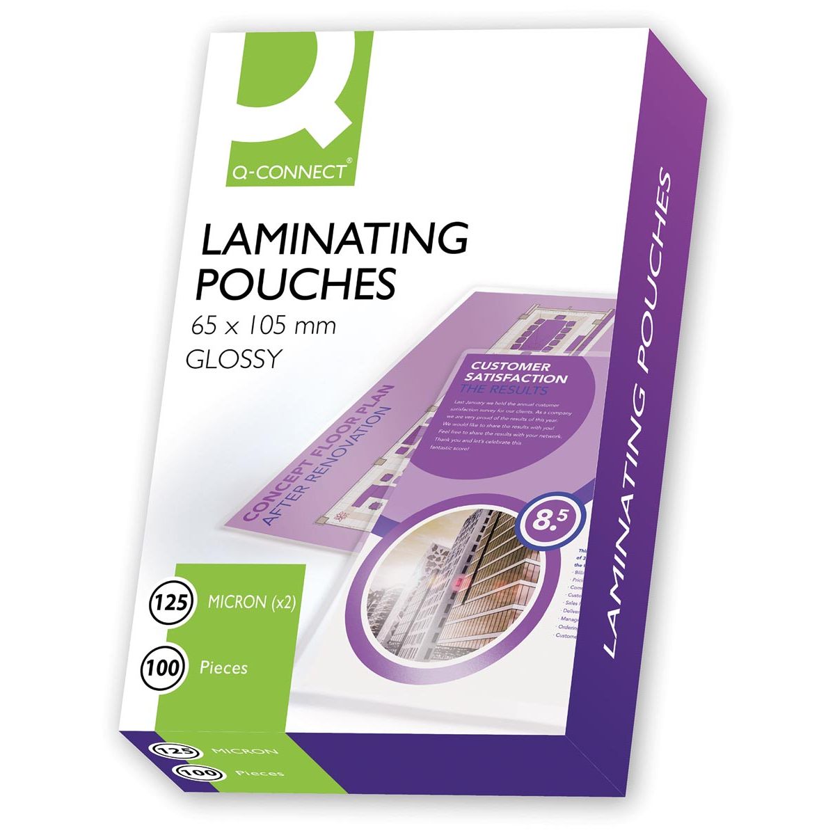 Q-CONNECT - busta di laminazione 2x 125 micron 65x105mm 100 pezzi