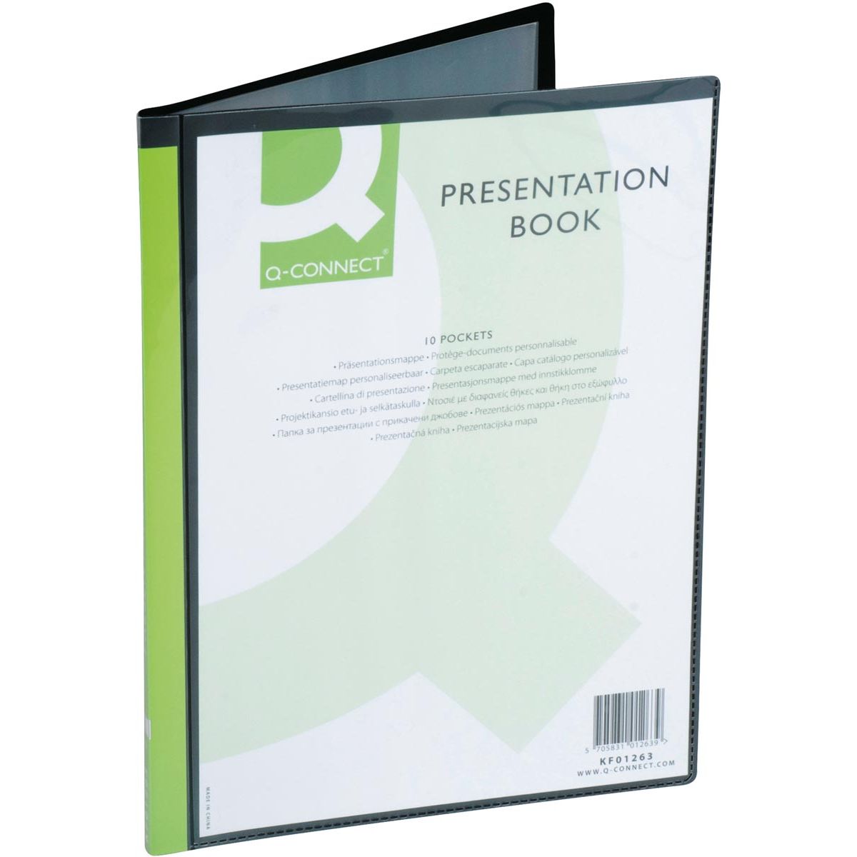 Q-CONNECT - álbum personalizable A4 10 bolsillos negro