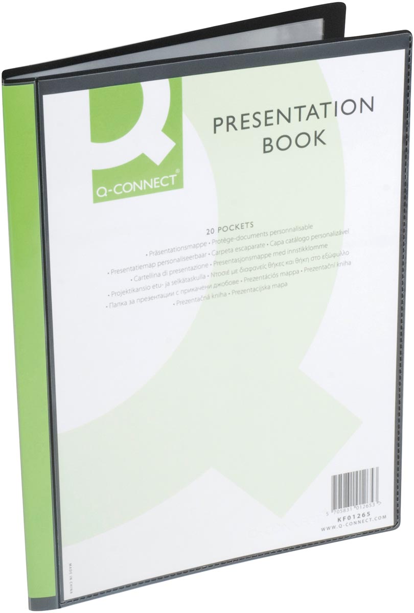 Q-CONNECT -   lbum personaliseerbaar A4 20 tassen zwart