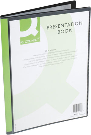 Q-CONNECT -   lbum personaliseerbaar A4 20 tassen zwart