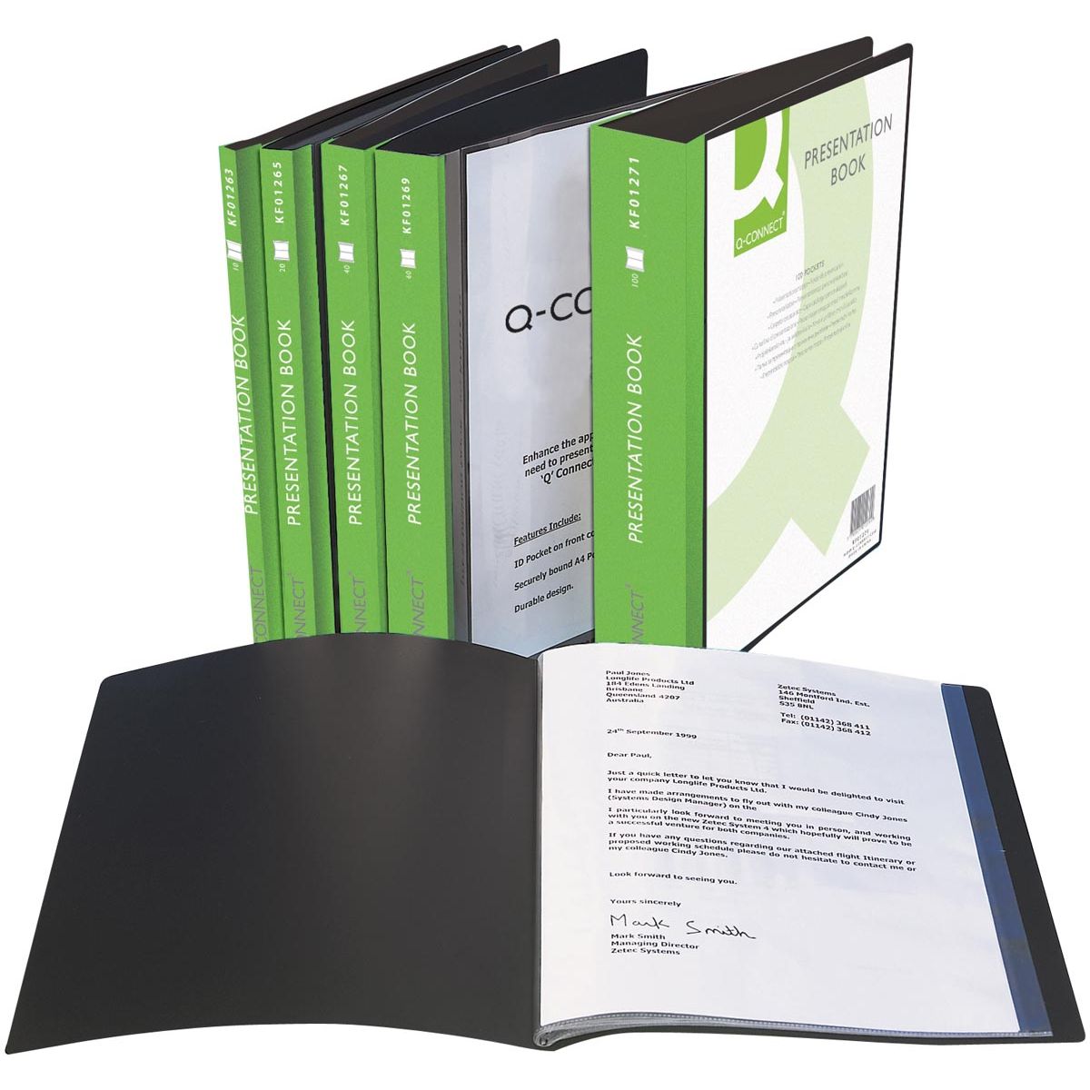 Q-CONNECT - Album personalisierbar A4 60 Hüllen schwarz