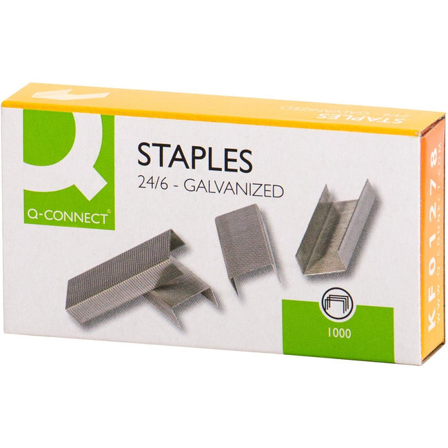 Q-CONNECT - staples 24-6, galvanized box of 1000 pieces