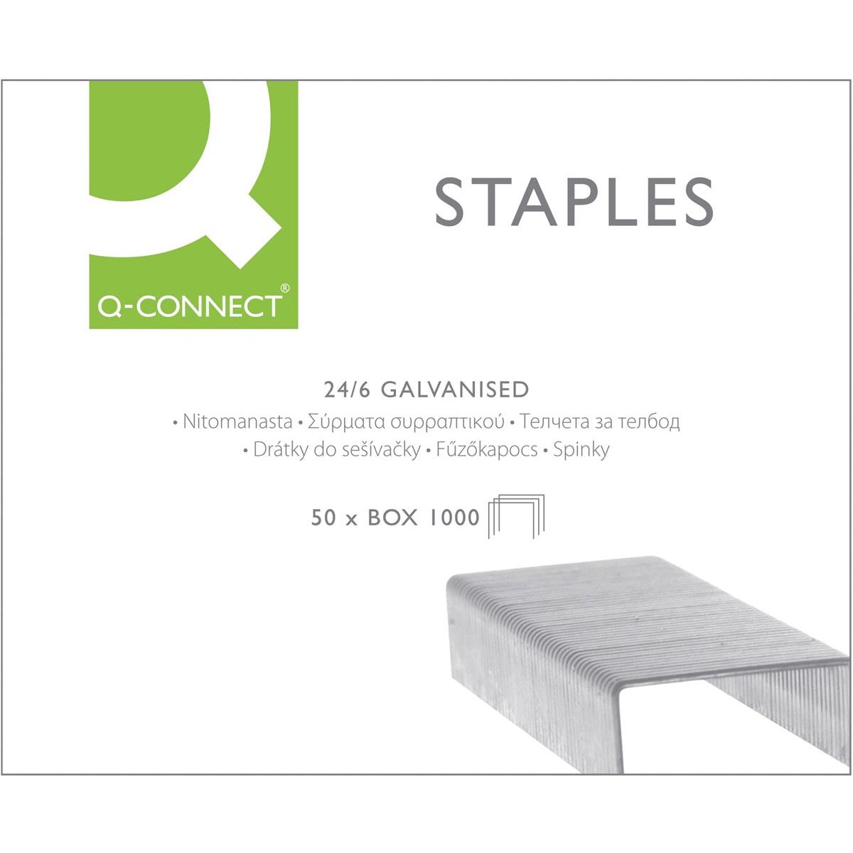 Q-connect-q-Connect-Staples 24-6, verzinkte Box mit 1000 Teilen