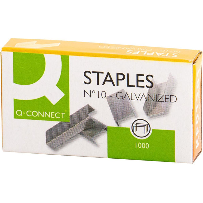 Q-CONNECT - staples n°10, galvanized, box of 1000 pieces