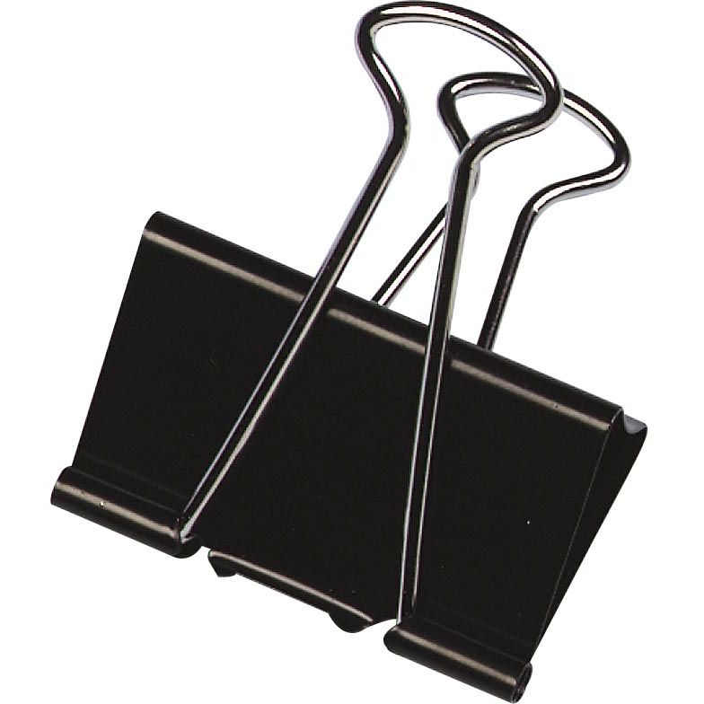 Q-CONNECT - clip pieghevole, nera, 19 mm, scatola da 10 pezzi