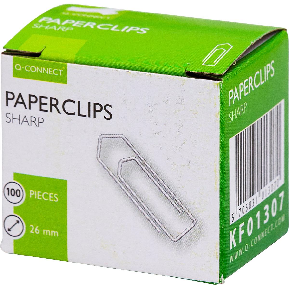 Q-CONNECT -   papierklemmen, 26 mm, doos van 100 stuks