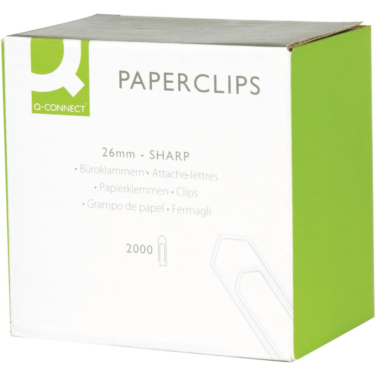 Q-CONNECT -  papierklemmen, 26 mm, doos van 2000 stuks