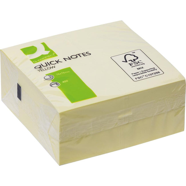 Q-CONNECT - Quick Notes, ft 76 x 76 mm, 400 sheets, yellow