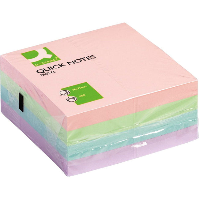 Q-CONNECT - Quick Notes, ft 76 x 76 mm, 400 fogli, colori assortiti