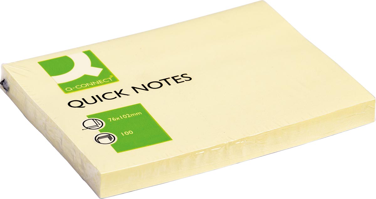 Q-CONNECT - Q-CONNECT Quick Notes, ft 76 x 102 mm, 100 vel, geel