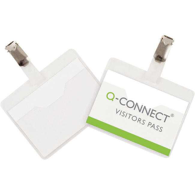 Q-CONNECT -   badge met clip 90 x 60 mm, doos van 25 stuks
