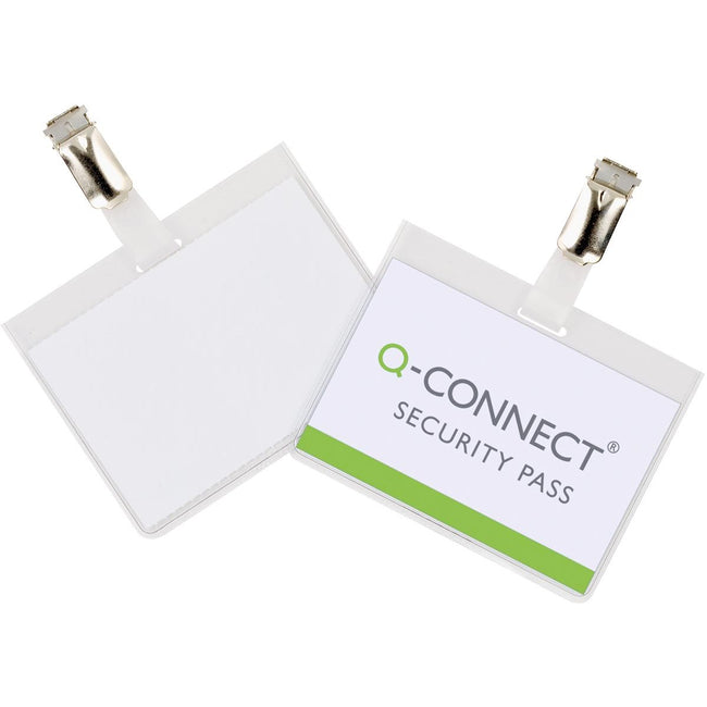 Q-CONNECT - badge with clip 90 x 60 mm, box of 25 pieces