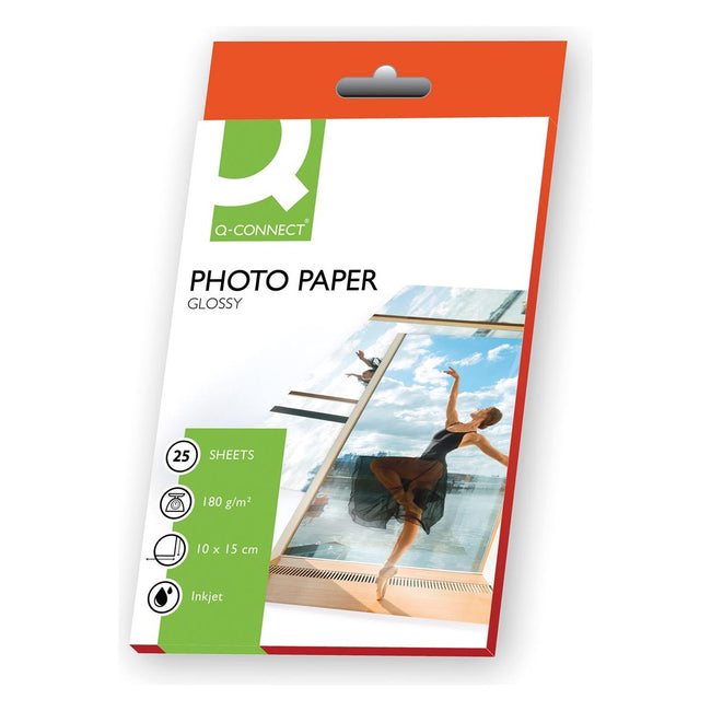 Q-CONNECT - Q-CONNECT fotopapier, ft 10 x 15 cm, 180 g, pak van 25 vel